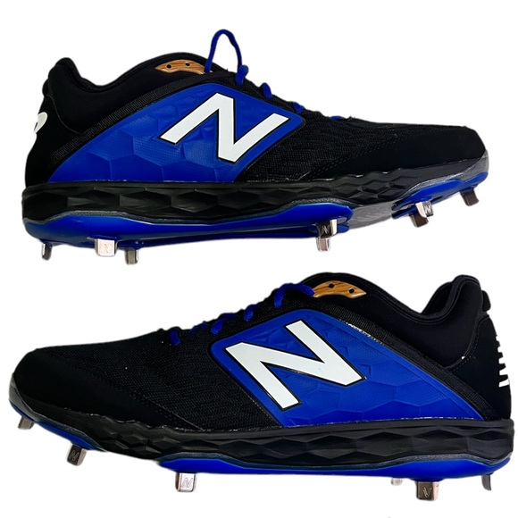 New Balance Metal Baseball Cleats Black Blue 2E L3000BB4 Mens Size 16 - Picture 6 of 9